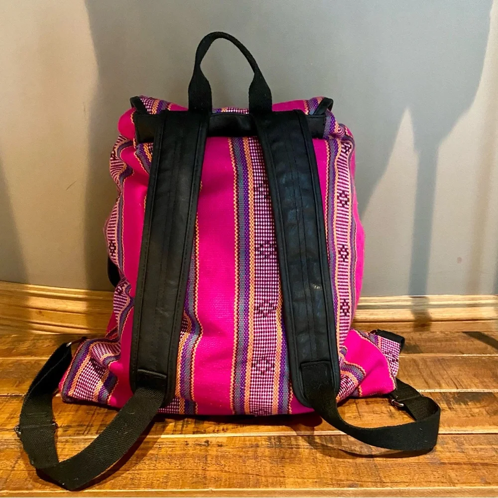 Hot Pink Striped Backpack - Picture 2 of 4